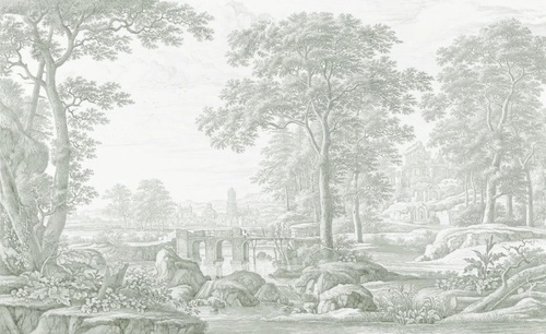 пейзаж, популярные, серо-зеленая, деревья, светлые деревья, деревья в лесу, лес, мостик, река, новинки