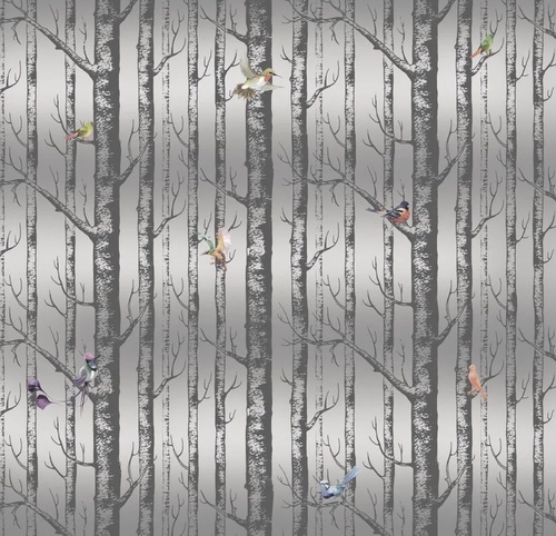 поталь, серебро, серебряные, стволы деревьев