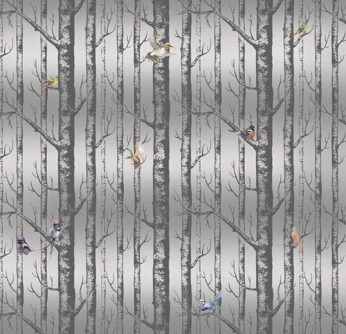 поталь, серебро, серебряные, стволы деревьев