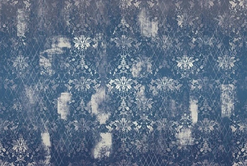 в стиле прованс, бежево-синяя, узор