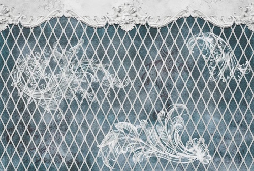 в стиле прованс, бежево-бирюзовая, ромбы