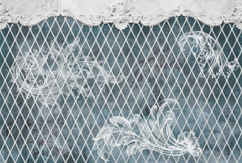 в стиле прованс, бежево-бирюзовая, ромбы