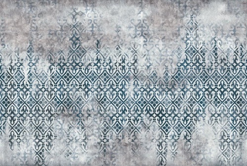 в стиле прованс, сине-бежевая, узор