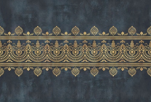 поталь, золотая, с золотом, узор кружево, на темном фоне, черные