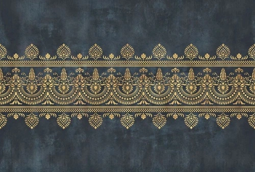 поталь, золотая, с золотом, узор кружево, на темном фоне, черные