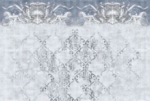 в стиле прованс, серо-голубая, серая, узор