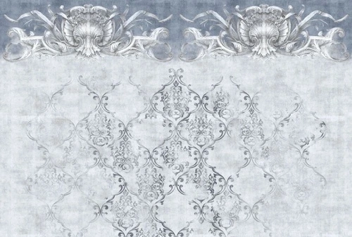 в стиле прованс, серо-голубая, серая, узор