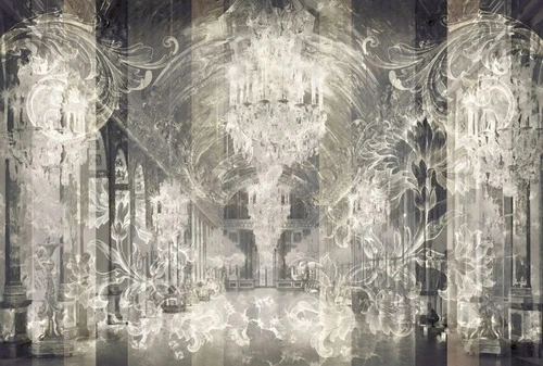 в стиле прованс, темно коричневая, узор стертый