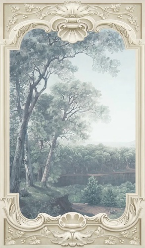 пейзаж, новинки, лес изумрудного цвета, лес русской полосы, обои флизелиновые лес