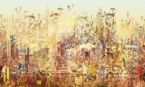 лофт, поляна цветов, желтая