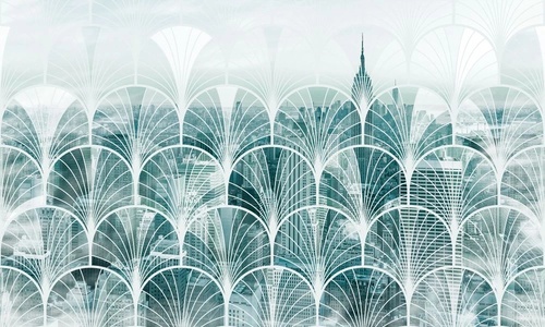 лофт, город, узор, бирюзовая