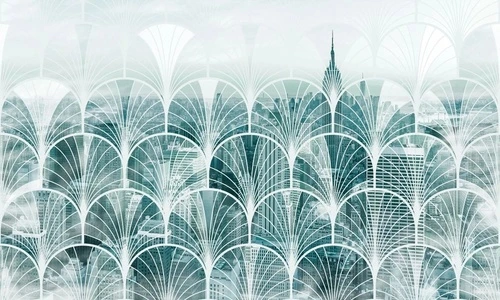 лофт, город, узор, бирюзовая