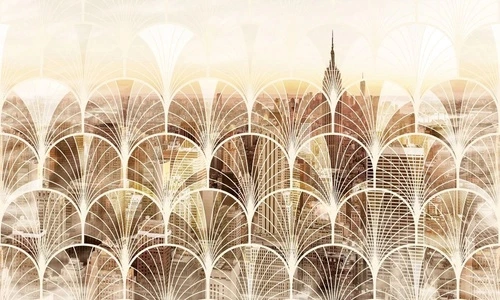 лофт, город, узор, коричневая