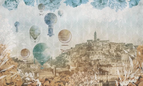 в стиле прованс, воздушные шары, город