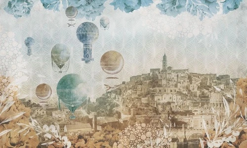 в стиле прованс, воздушные шары, город