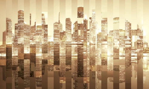 лофт, город, мегаполис, сити, небоскребы, коричневая