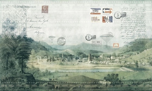 в стиле прованс, винтаж, зеленая, марки