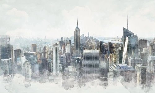 лофт, винтаж, город, мегаполис, сити, небоскребы, серая