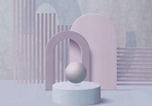 3Д, геометрия, сиреневая