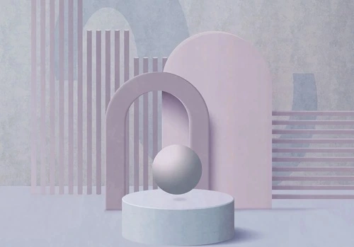 3Д, геометрия, сиреневая