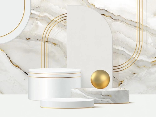 3Д, геометрия, под мрамор, белые, с золотом, золото, в офис, в отель, в гостиницу, в салон