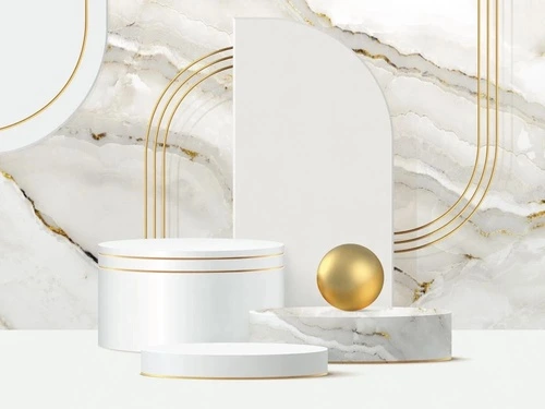 3Д, геометрия, под мрамор, белые, с золотом, золото, в офис, в отель, в гостиницу, в салон