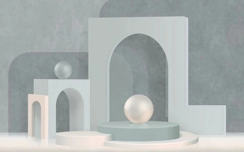 3Д, геометрия, бежевые, серо-голубая, молочная