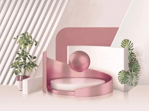 3Д, геометрия, бежевая, медная, медь