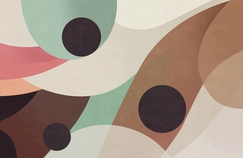 абстракция, круги, бежево-салатовая