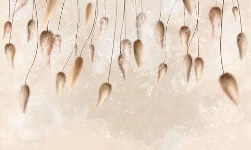 в детскую комнату, свисающие бутоны, свисающие цветы, бежевые