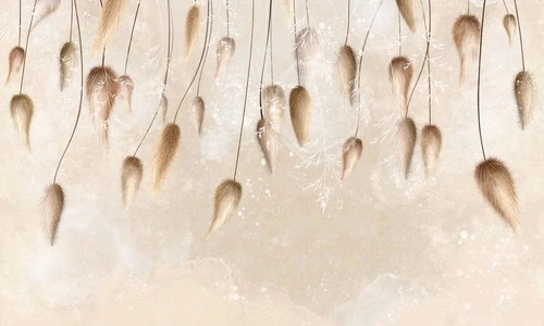 в детскую комнату, свисающие бутоны, свисающие цветы, бежевые