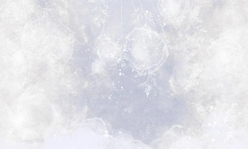 в детскую комнату, белые листья, на голубом фоне