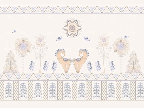 в детскую комнату, пудровые, лошадки