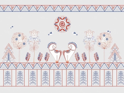 в детскую комнату, серая, лошадки