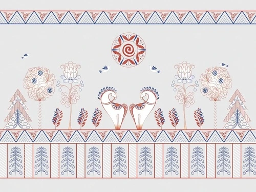 в детскую комнату, серая, лошадки