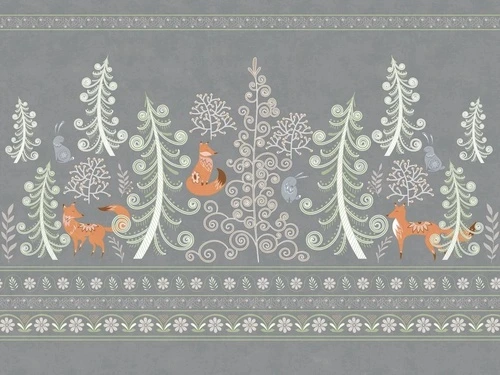 в детскую комнату, зайчик, лиса, серая