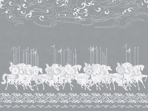 в детскую комнату, всадники, воины, серая