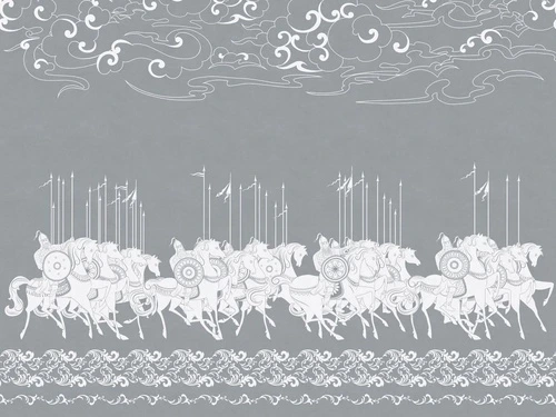 в детскую комнату, всадники, воины, серая