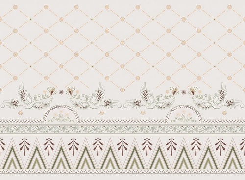 в загородный дом, птицы, орнамент, бежевые