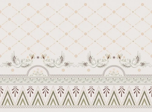 в загородный дом, птицы, орнамент, бежевые