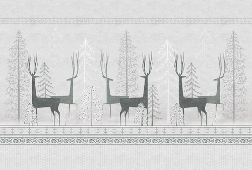в загородный дом, олени, черные, серо-бежевая
