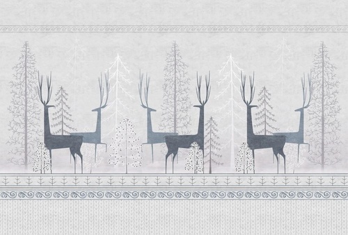 в загородный дом, олени, серо-бежевая, темно серые