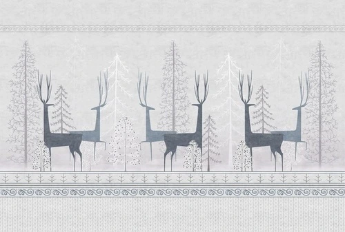 в загородный дом, олени, серо-бежевая, темно серые