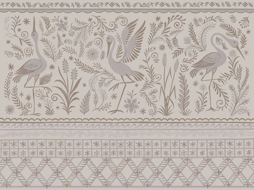 в детскую комнату, в загородный дом, журавли, бежевые