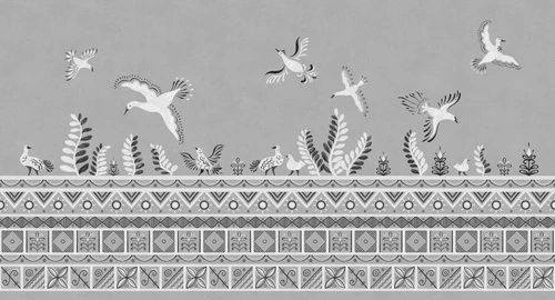 в загородный дом, птицы, бежевые, серые, белые