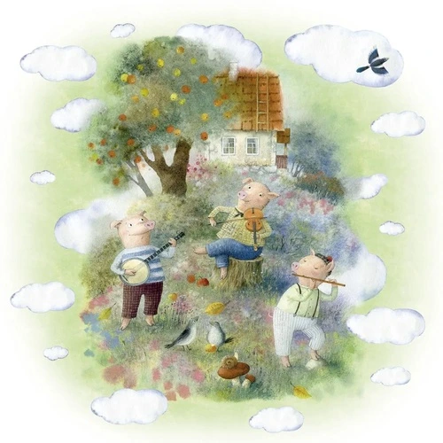 в детскую комнату, три поросенка, зеленая