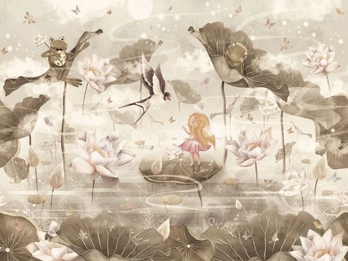 в детскую комнату, дюймовочка, бежевые