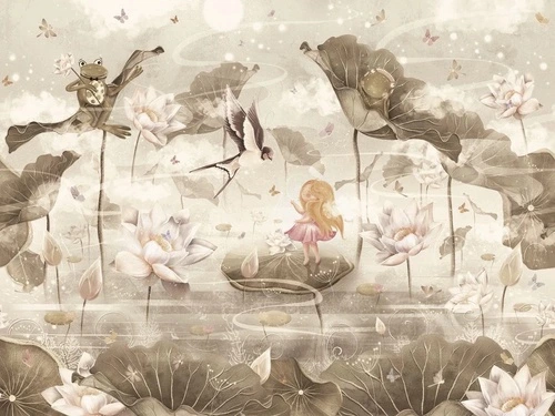 в детскую комнату, дюймовочка, бежевые