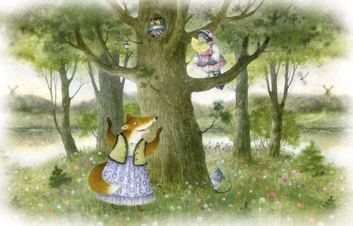 в детскую комнату, ворона и лисица