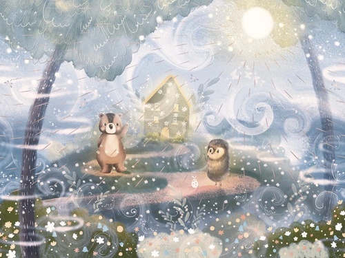 в детскую комнату, ежик в тумане, голубая